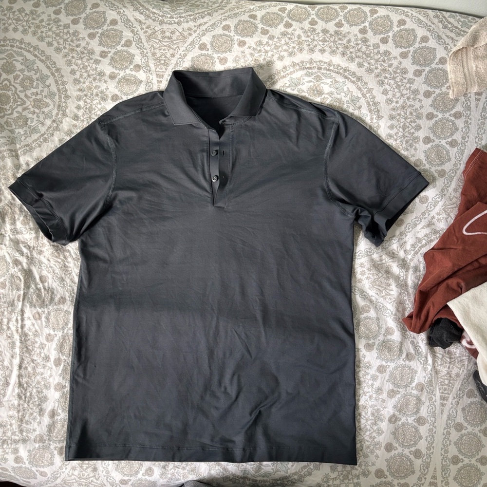 Lululemon Size L Men's Charcoal Stretch Polo Shirt